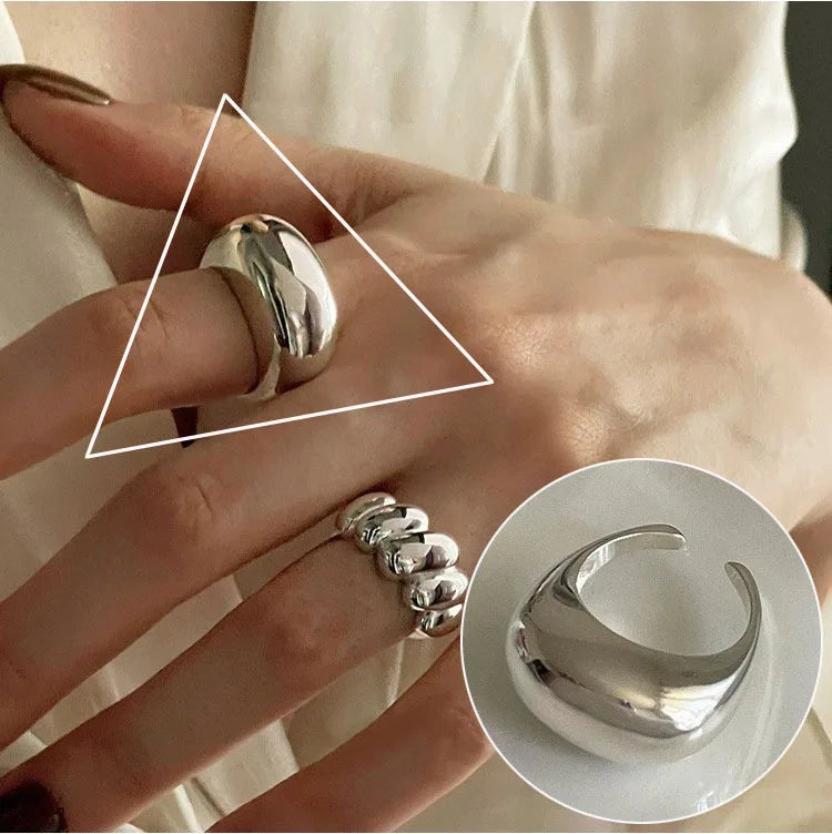 VENTFILLE 925 Sterling Silver Geometric Line Cross Wrap Open Ring For Women Gift Irregular Punk Adjustable Jewelry Dropshipping