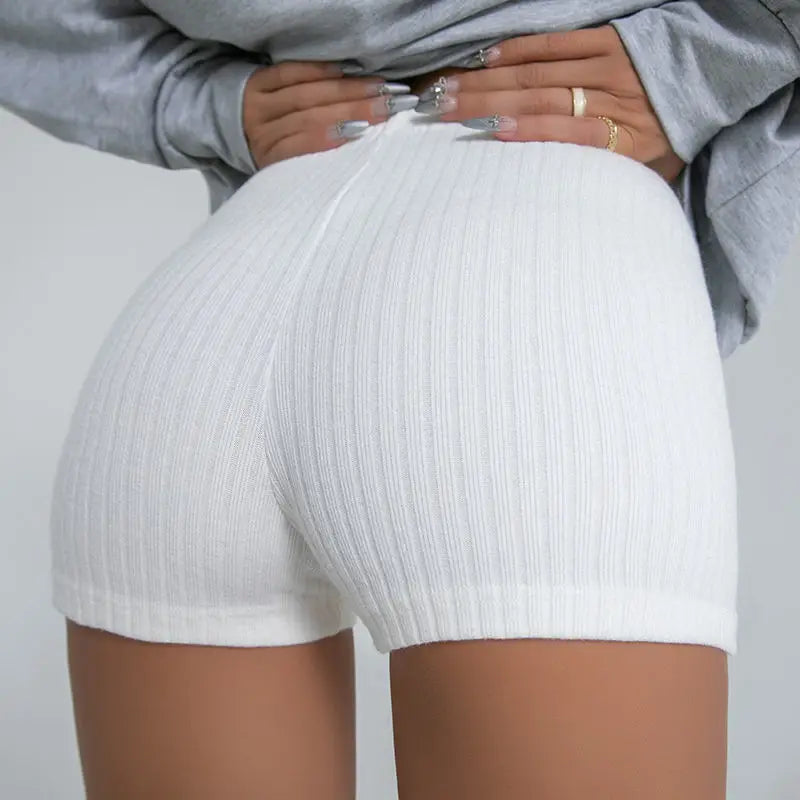 Fitness Shorts Women's High Waist Hip Lift Tight Thin Three-point Pants Sports Hot Pants Anti-light Yoga Pants