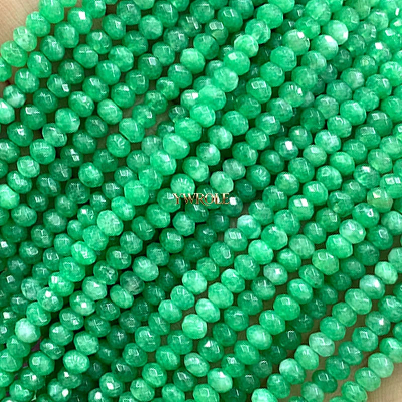 3x4mm Rondelle Faceted Natural Stone Chalcedony Tourmaline Color Loose Spacer Beads for Jewelry Making Diy Bracelet Accessories
