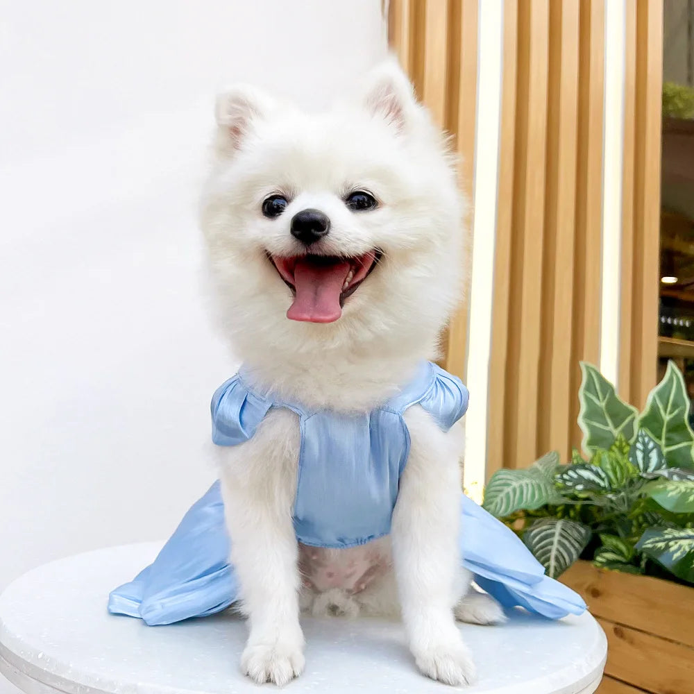 Dog Dress Girl Dog Clothes Pet Apparel Doggie Pink Bowknot Tulle Cat Sequin Clothing Pup Dresses Doggy Attire Birthday