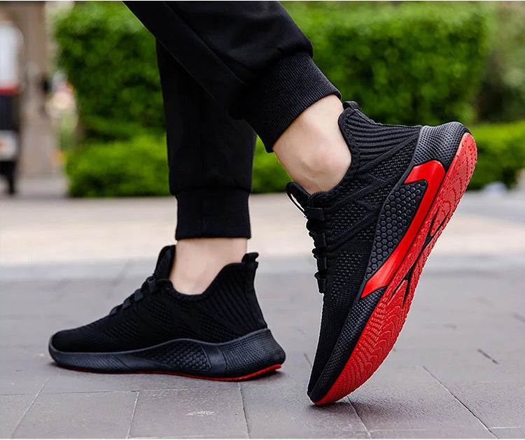 Men Casual Running Shoes Breathable Outdoor Sport Shoes Men Lightweight Facial Elastic Soft Bottom Casual Shoe Training Footwear