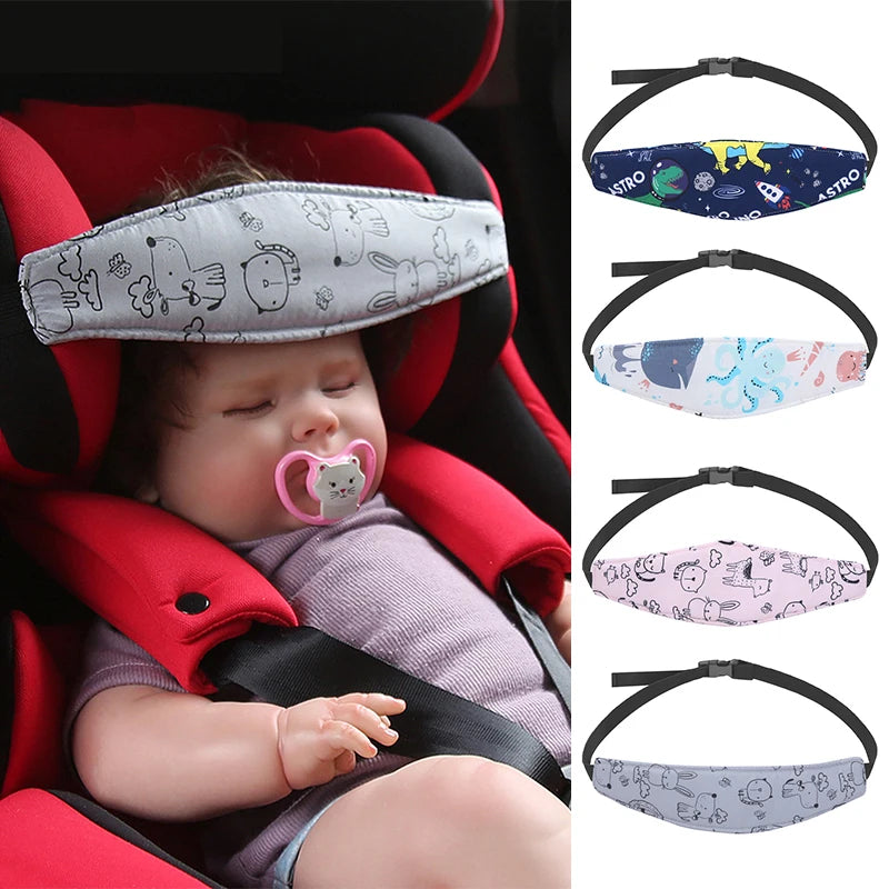 Adjustable Baby Car Seat Head Support Stroller Fastening Belt – Sleep Positioner Pillow for Playpen, Safety for Infant Boy Girl
