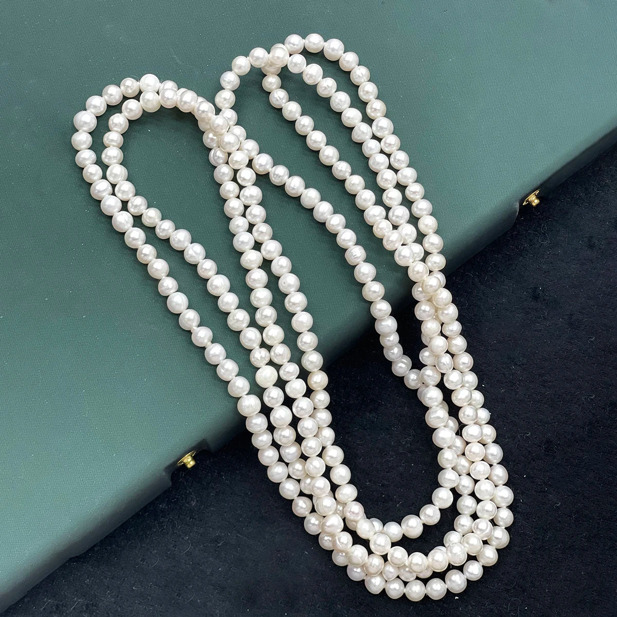 160cm Natural Freshwater Pearls Sweater Chain Round Pearl Loose Spacer Beaded for Women Men Jewelry Necklace Gift 6-7mm