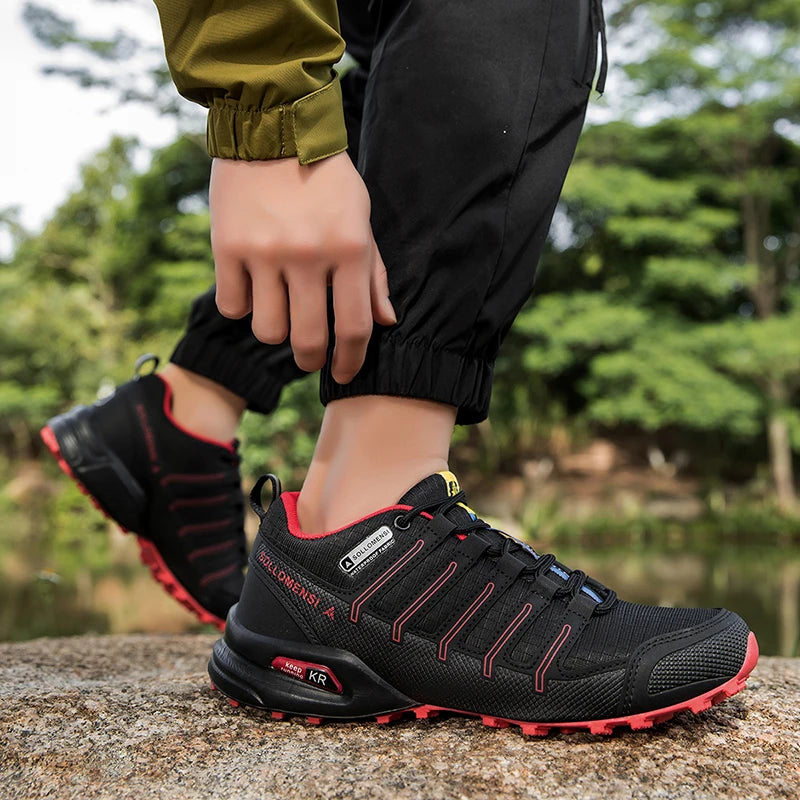 Men Shoes Men Casual Sports Shoes Outdoor Leather Hiking Travel Shoes Four Seasons Lightweight Breathable Mesh Walking Shoes