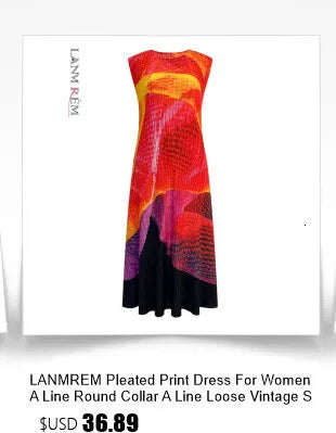 LANMREM Pleated Appliques Long Dresses For Women Round Collar Lace-up Full Sleeve Evening Party New 2025 Lady Dress 32S1173