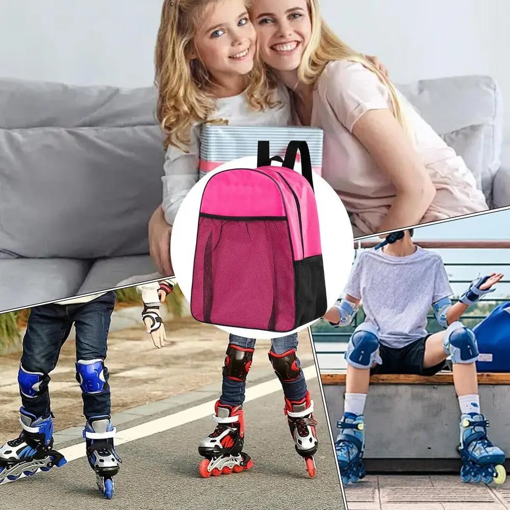 Roller Skates Backpack Compartmented Comfortable Portable Waterproof Skate Case  Multi-functional Sports Backpack For Knee pads