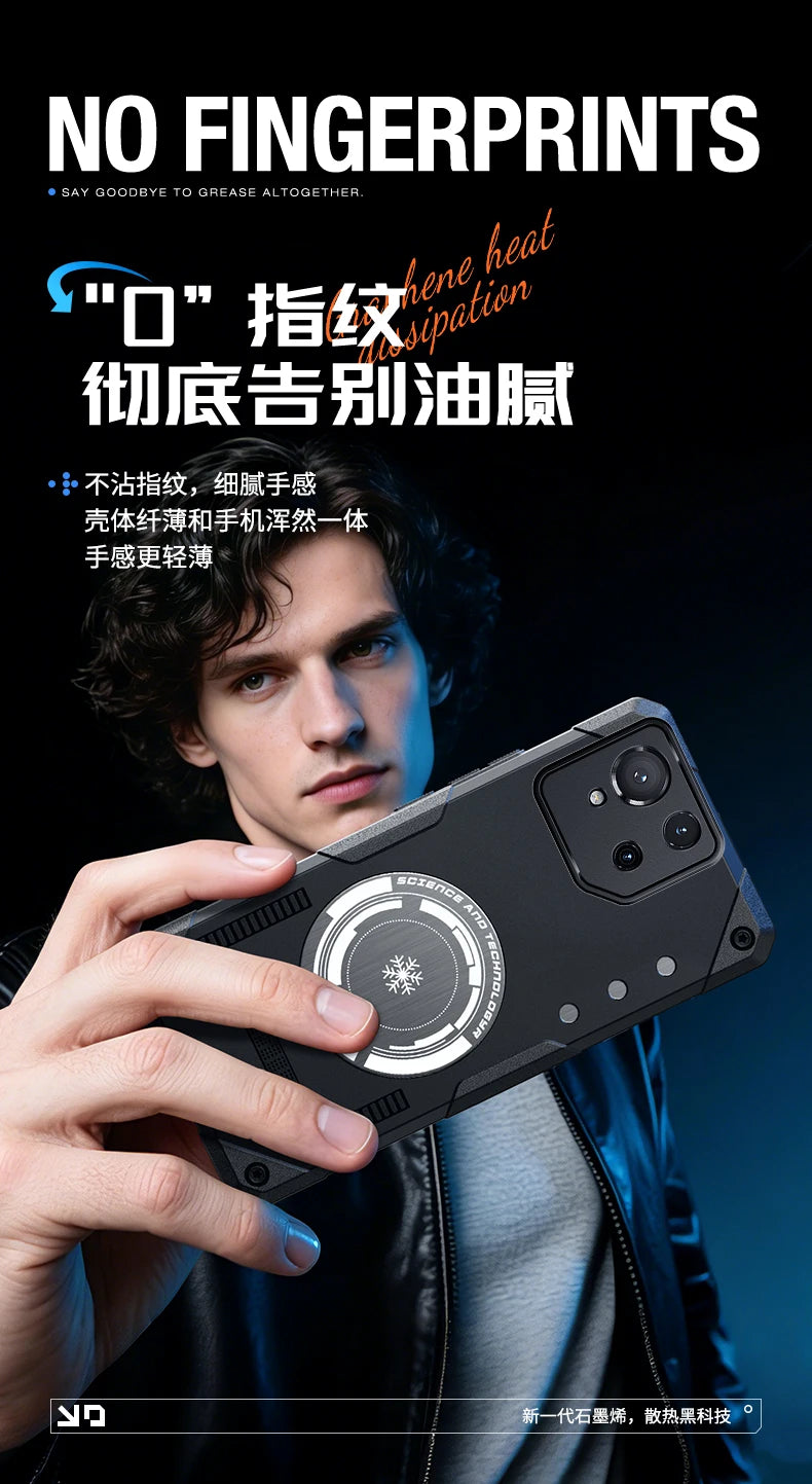 Graphene Cooling Magnetic Case for ASUS ROG Phone 9 8 7 Drop-proof Ice Hand Feel Soft Cover for Gamers Gaming