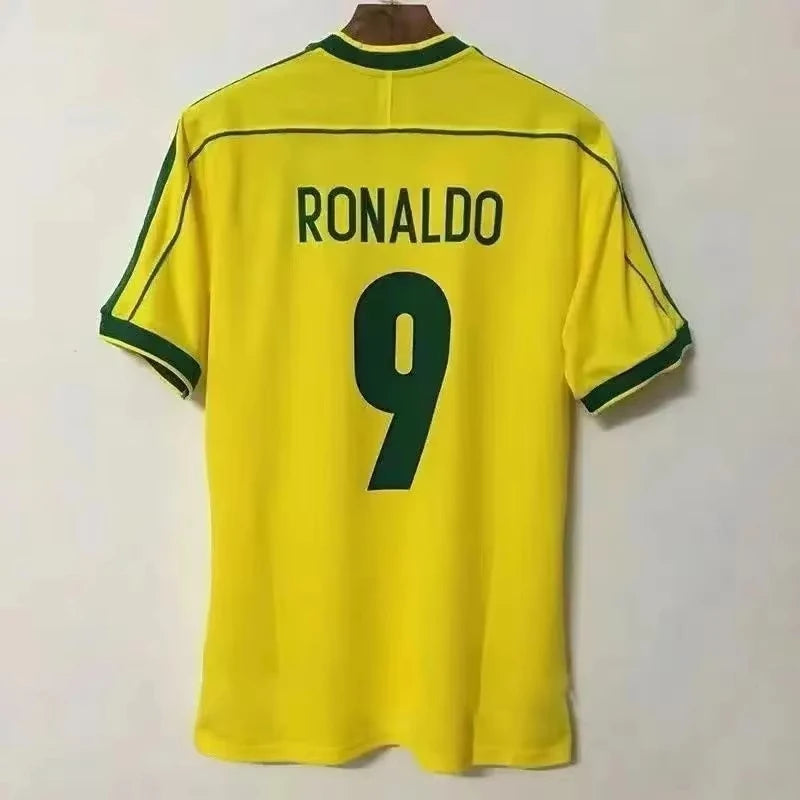 Brazil National Team Home Retro 3D Printed Men's and Women's Fashion Sports Short Sleeve Jersey Fan T-Sh Memorial Edition