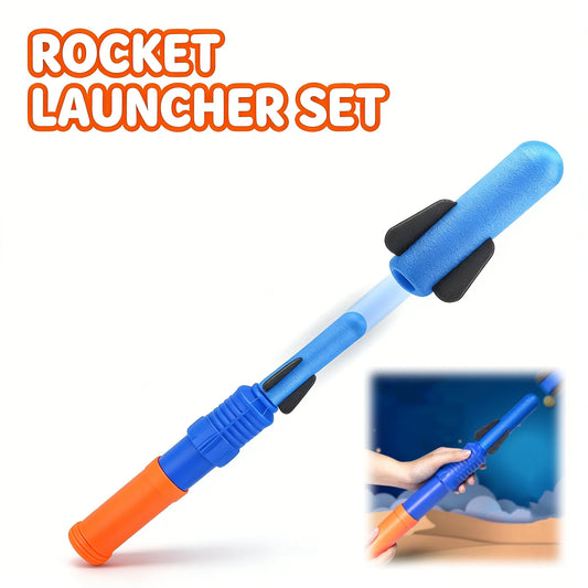 3/7pcs Funny Hand-Propelled Rocket Launcher Toy Set Foam Rocket Children Outdoor Summer Garden Game Birthday Gift Party Discount