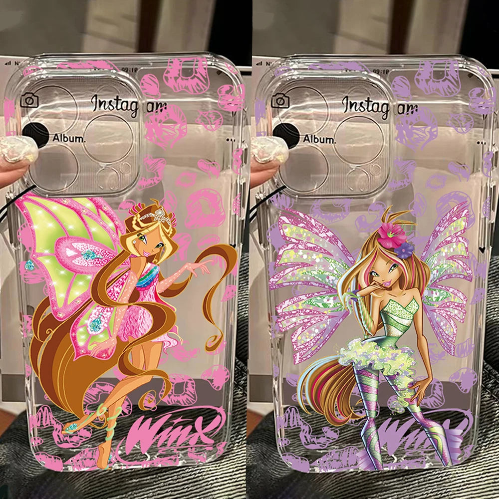 Lovely w-winxs c-clubs Phone Case For iPhone 17 16 16e 15 14 13 12 11 Mini Pro Max XR XSMax 7 8 Air Plus Transparent Back Cover