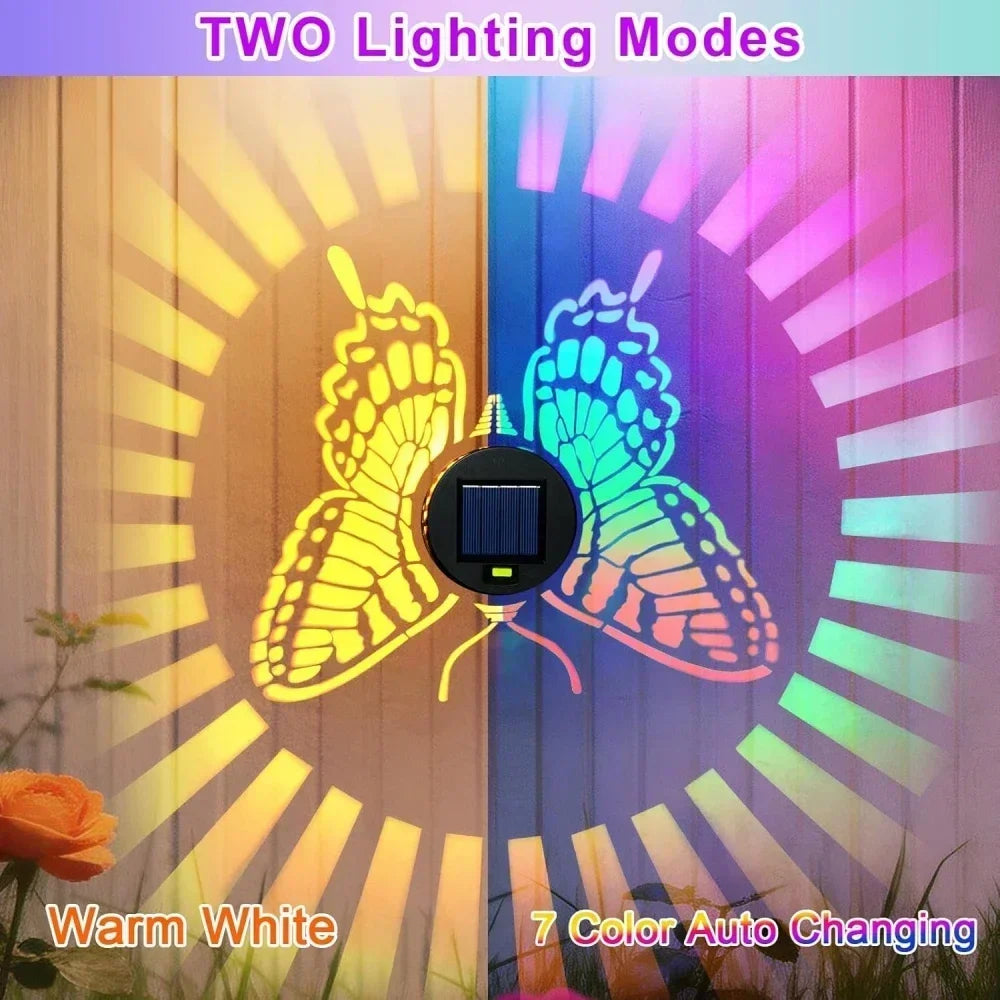 Solar Mandala Wall Lamp Outdoor LED Waterproof Fence Lamp for Garden Lawn Estate Porch Corridor Courtyard Decoration Wall Light