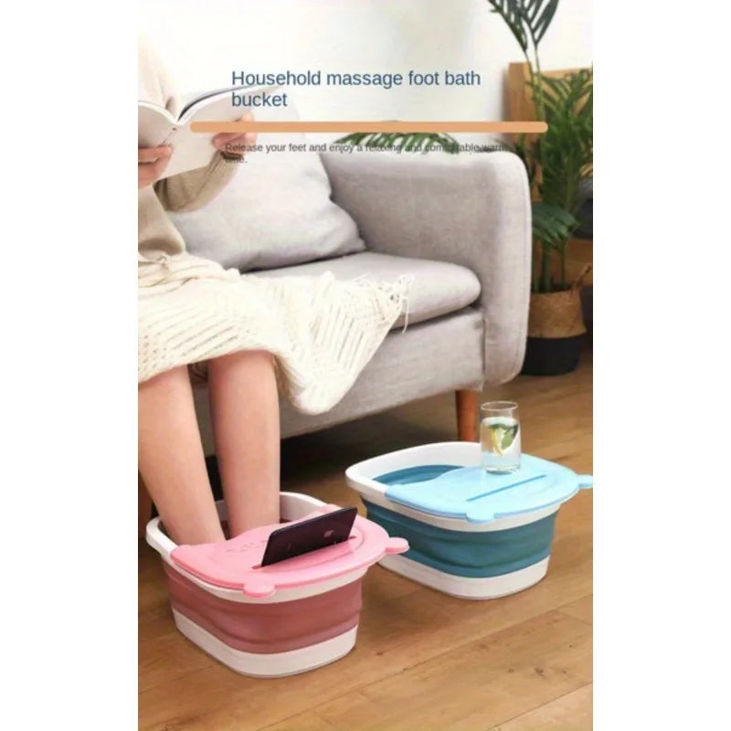 Large Collapsible Foot Soaking Tub Massage Spa Bath Tool for Home Relaxation Comfort