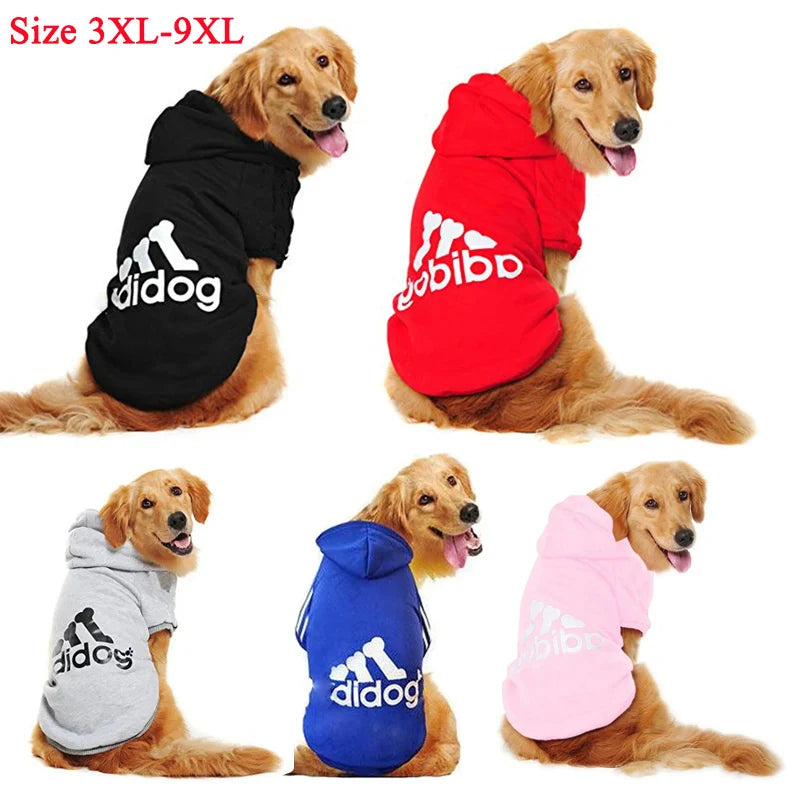 3XL-9XL Big Dog Sweatshirt  Adidog Dog Clothes for Large Dogs Labrador Cotton Hooded Warm Two-Legged Pets Jacket Outfit Hot Sell