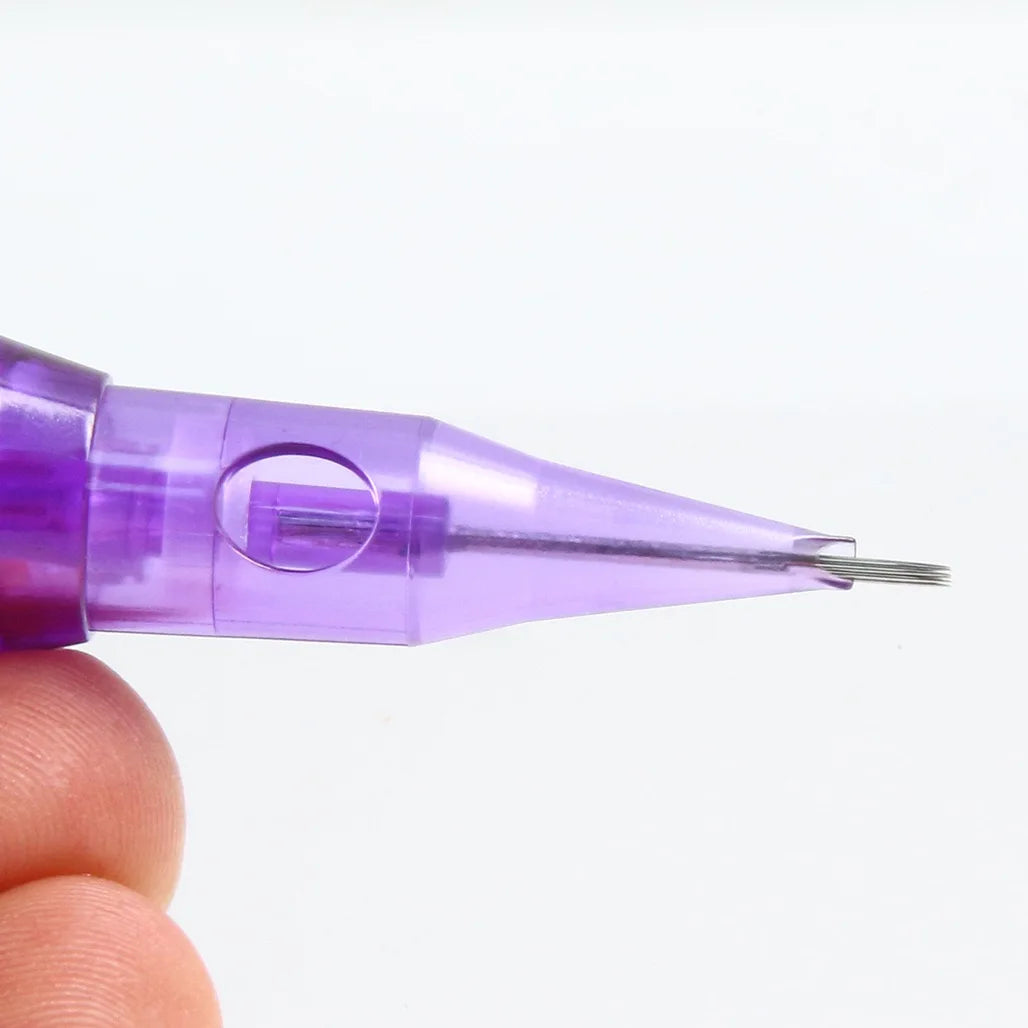 10Pcs 1/3RL PMU Tattoo Cartridge Needle Round Liner Disposable Sterilized Safety Needle 0.18/0.25mm For Permanent Makeup Eyebrow