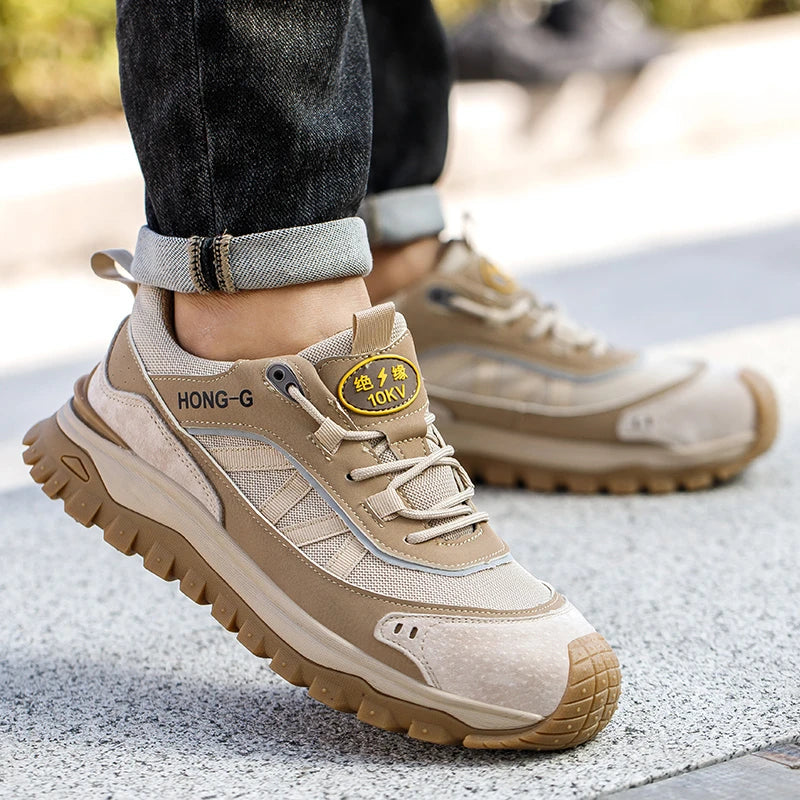 Summer Safety Shoes Mesh Work Shoes Lightweight Safety Sneaker For Men Breathable Protective Work Sneakers Steel Toe Shoes Man