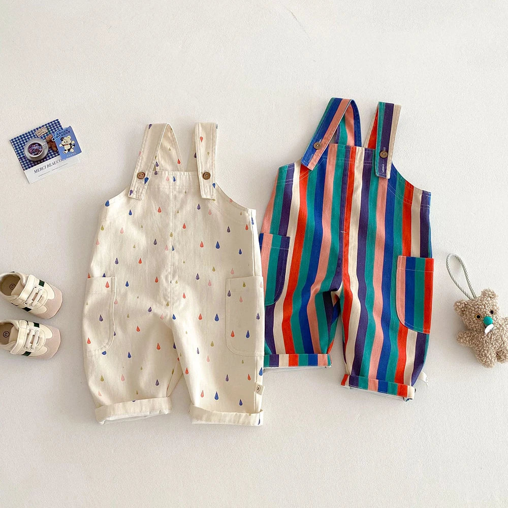 2025 New Season Colorful Striped Infant Kids' Suspender Pants Kids Overalls for Boys and Girls Bib Overalls 0 - 5 Years Old