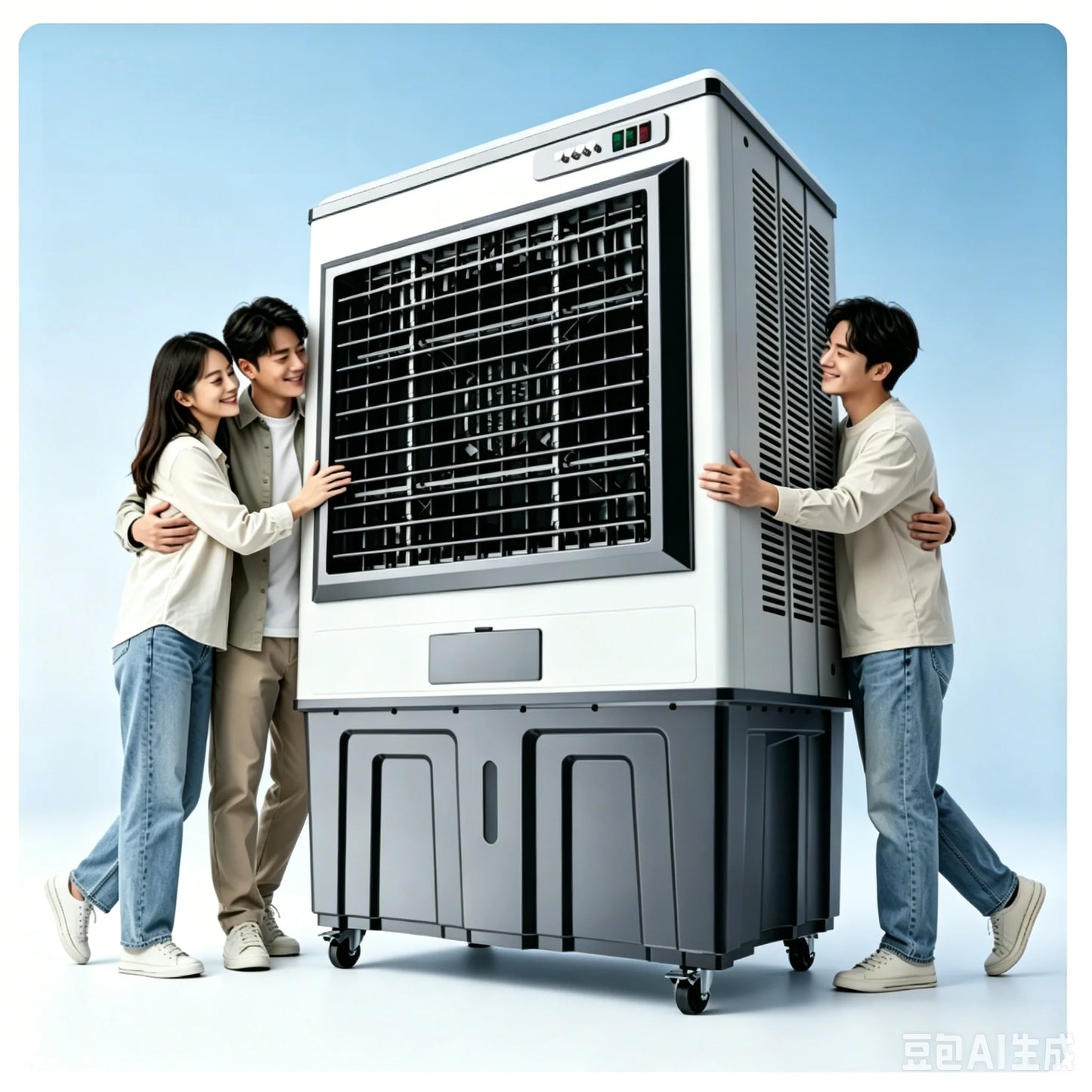 Commercial Industrial Evaporative Air Cooler Water Cooling Portable Water Added Refrigeration Large Movable Cooling Fan For Home