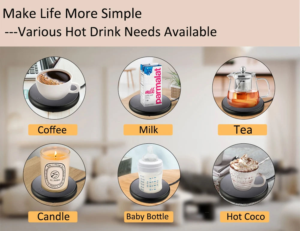 Mug Warmer Cup Heater Mini USB Cup Warmer Electric Thermostatic Coaster Coffee Milk Tea Water Heating Pad Constant Warming Mat