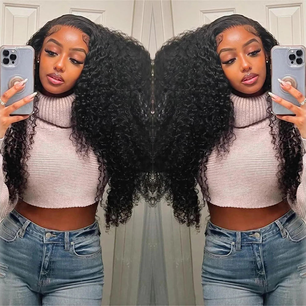 Geeta Curly Drawstring Wigs 13x6 Kinky Curly Lace Front Wig 13x4 Human Hair Lace Frontal Wigs Human hair for Women 4x4 5x5 Wig