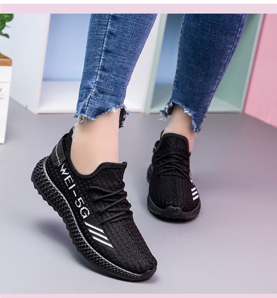 Women's Sneakers 2023 New Fashion Breathable Trainers Comfortable Sneakers Women Mesh Fabric Lace Up Female Footwear Women Shoes