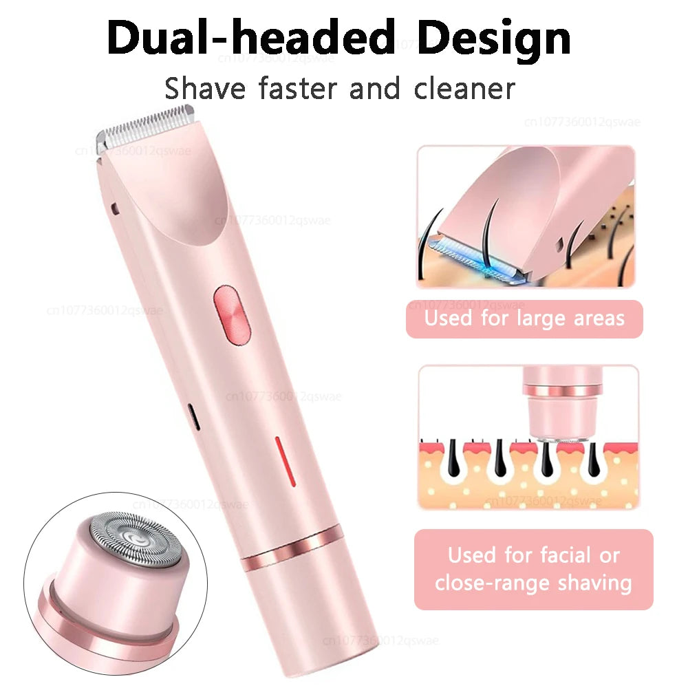 Electric Shaver for Woman Bikini Trimmer for Women Dual Head Electric Razor Waterproof Painless Bikini Shaver Pubic Hair Trimmer