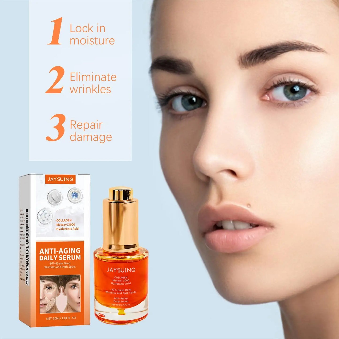 Collagen Wrinkle Remover Face Serum Firming Lift Anti Aging Fade Fine Lines Whitening Brighten Moisturizing Skin Care Cosmetics