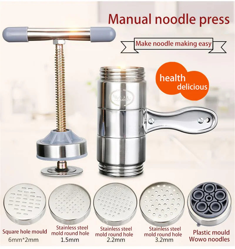 Household Manual Noodle Maker Stainless Steel Fresh Pasta Machine Small Noodle Press Pasta Roller Machine Kitchen Tools