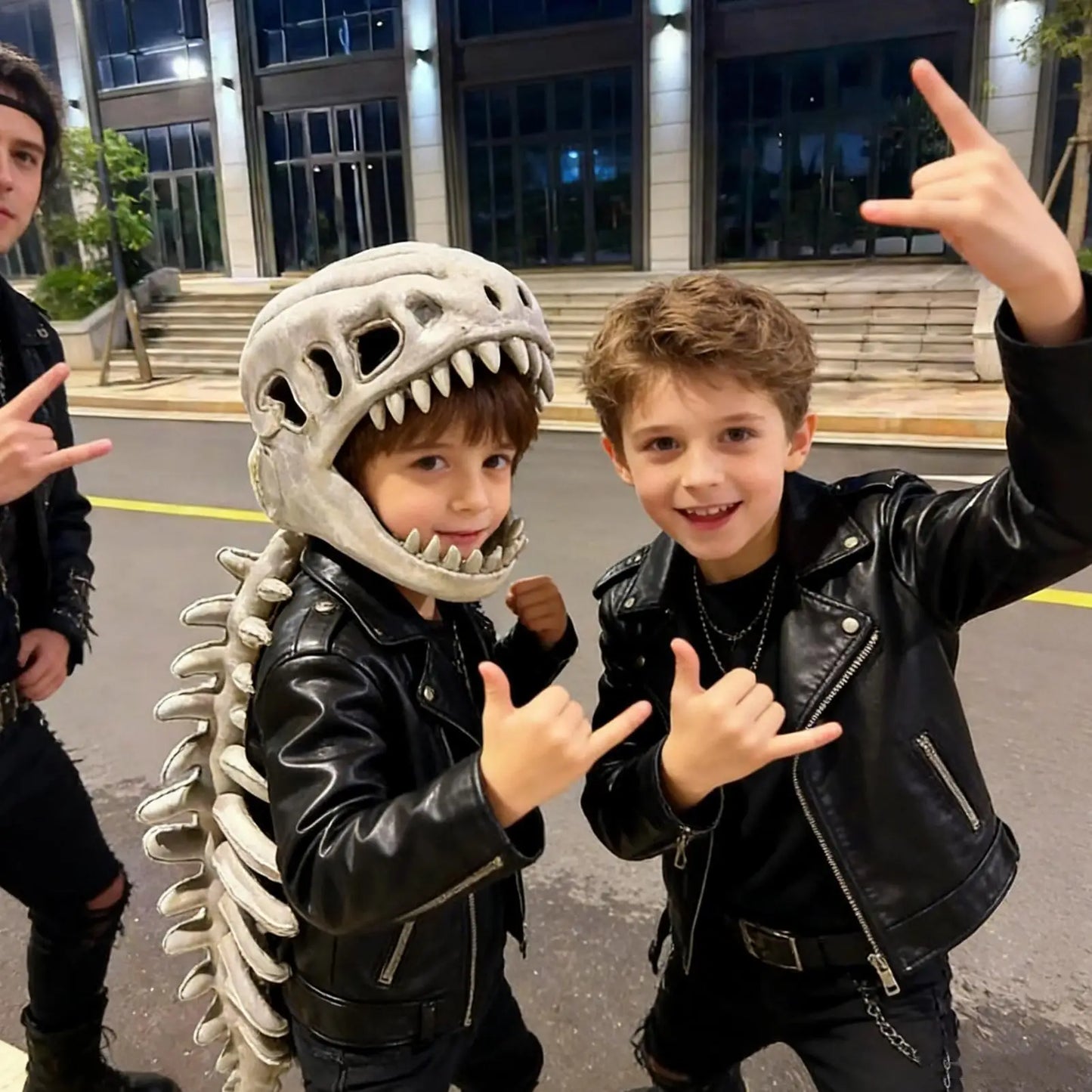Halloween Skeleton Outfits Dinosaur Skeleton Costume Plush Stuffed Toy For Kids Adults Stage Performance Themed Event Haunted