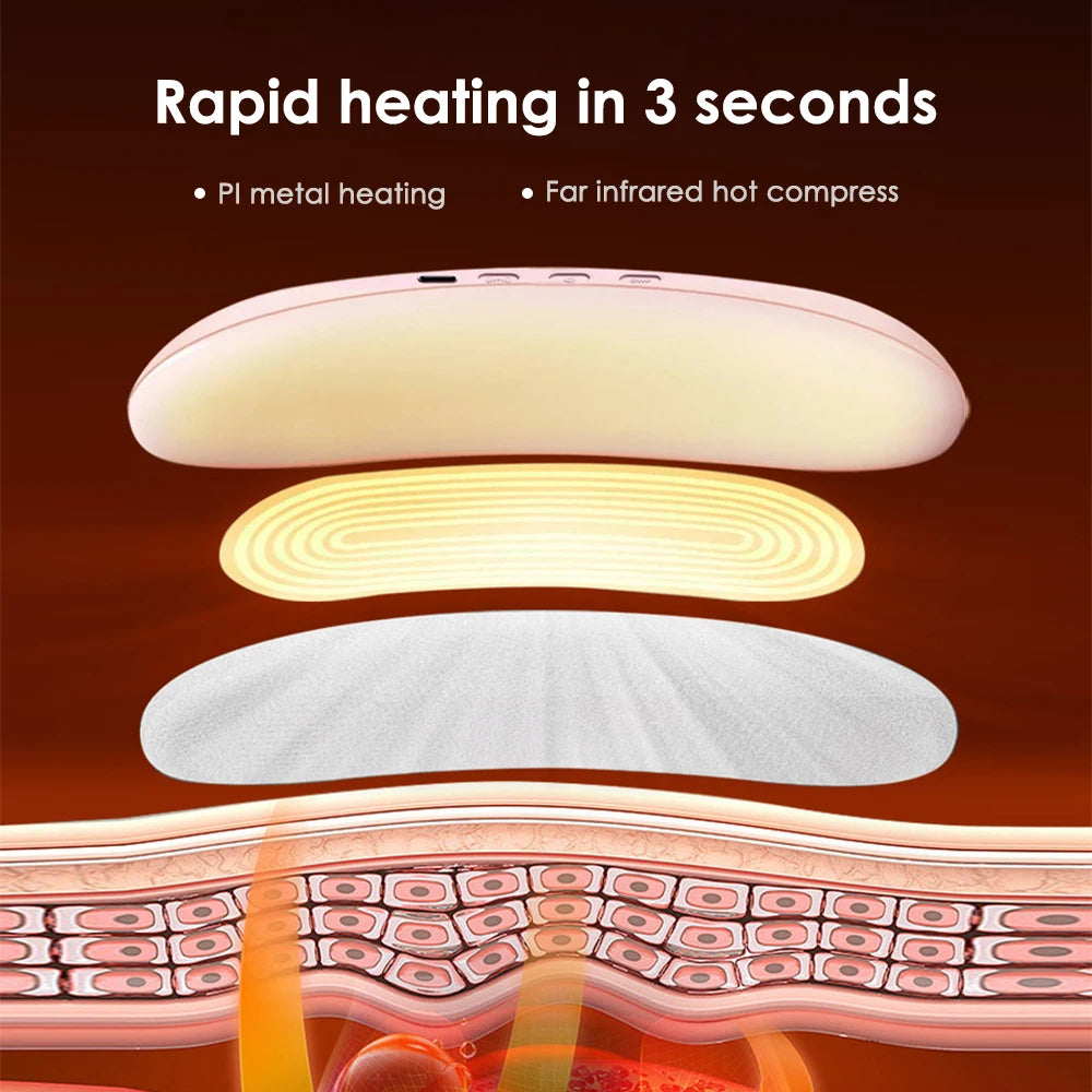 Cordless Electric Heating Pad Belt Adjustable Levels for Women Best Abdominal Heating Massager Hot Compress for Menstrual Period