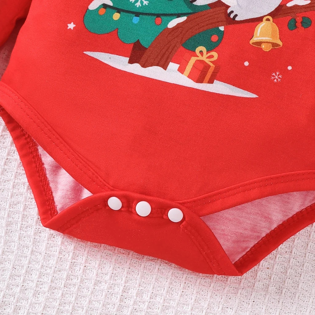 Baby Boy and Girl Christmas Costume Cute Koala Long Sleeve Top+ Pants+Hat 3PCS Clothes Set for 1-18 Months Infant Holiday Suit