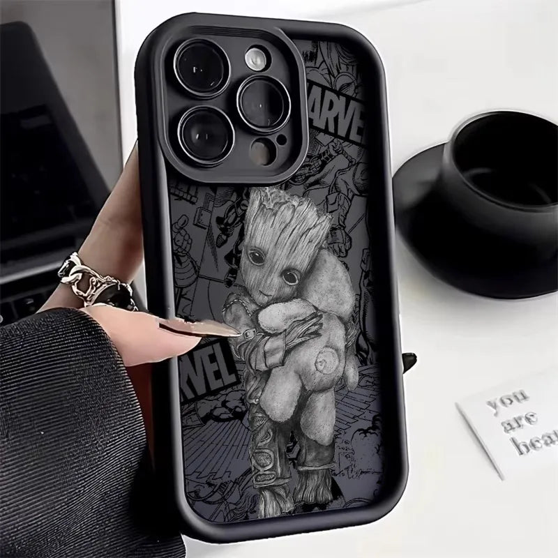 Cool Anime GrootS MarvelS Phone Case for iPhone 17e 17 16e 16 15 14 13 12 11 Air Pro Max Mini XR XS X 7 Plus Soft TPU Back Cover