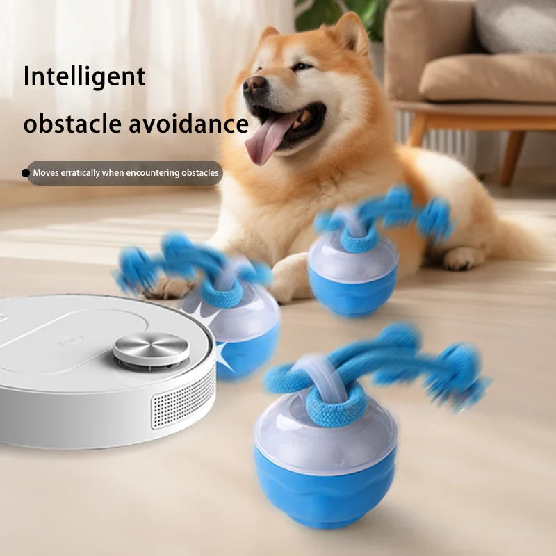 Smart Dog Toy Ball Electronic Interactive Pet Toy Moving Ball Rope USB Automatic Moving Bouncing for Puppy Chew Products