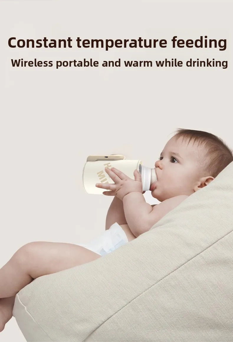 ‌6000mAh Smart Rechargeable Portable Feeding Bottle Warmer Travel Set Instant Heating Temperature Control for Baby Milk