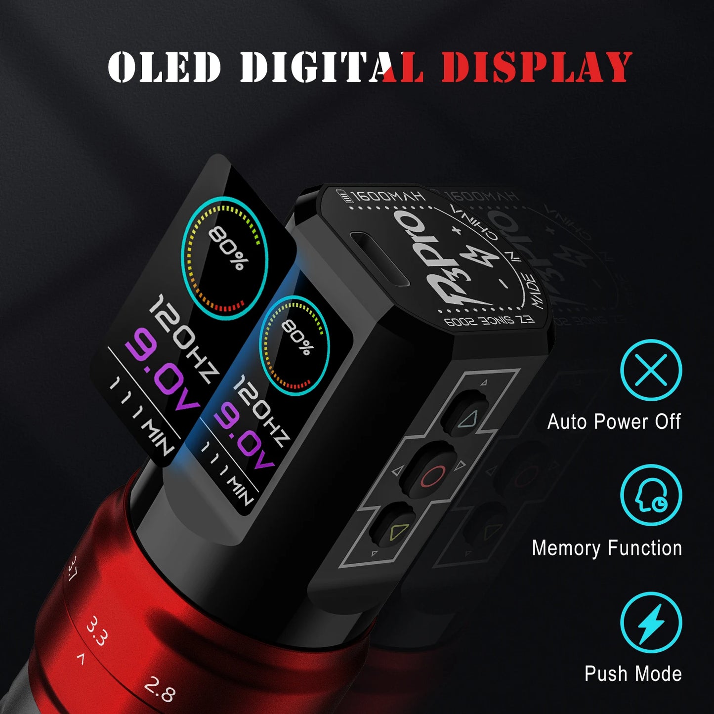 EZ P3 Pro Wireless Battery  OLED Digital Display  Portable Power