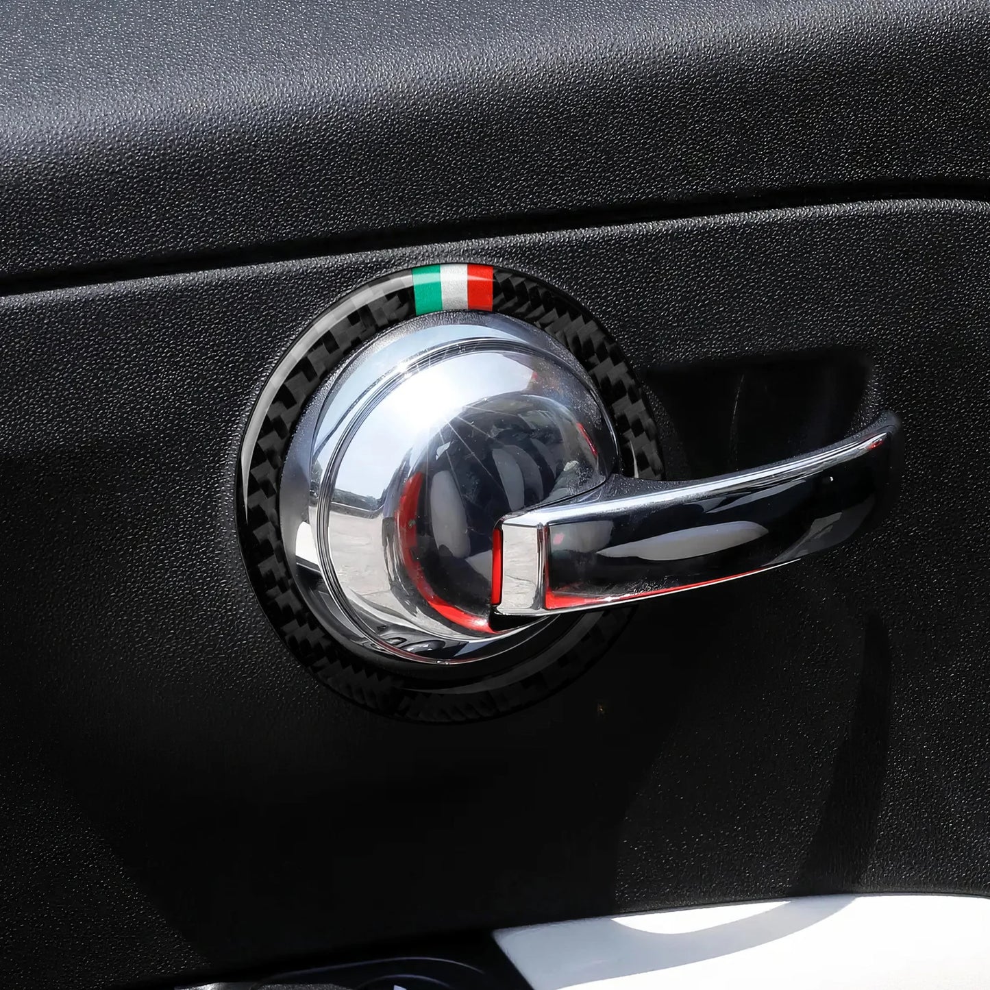 Car Inner Door Bowl Decorative Strip For Fiat Abarth 500 500C 500e 595 595C 695C Carbon Fiber Interior Sticker Car Accessories