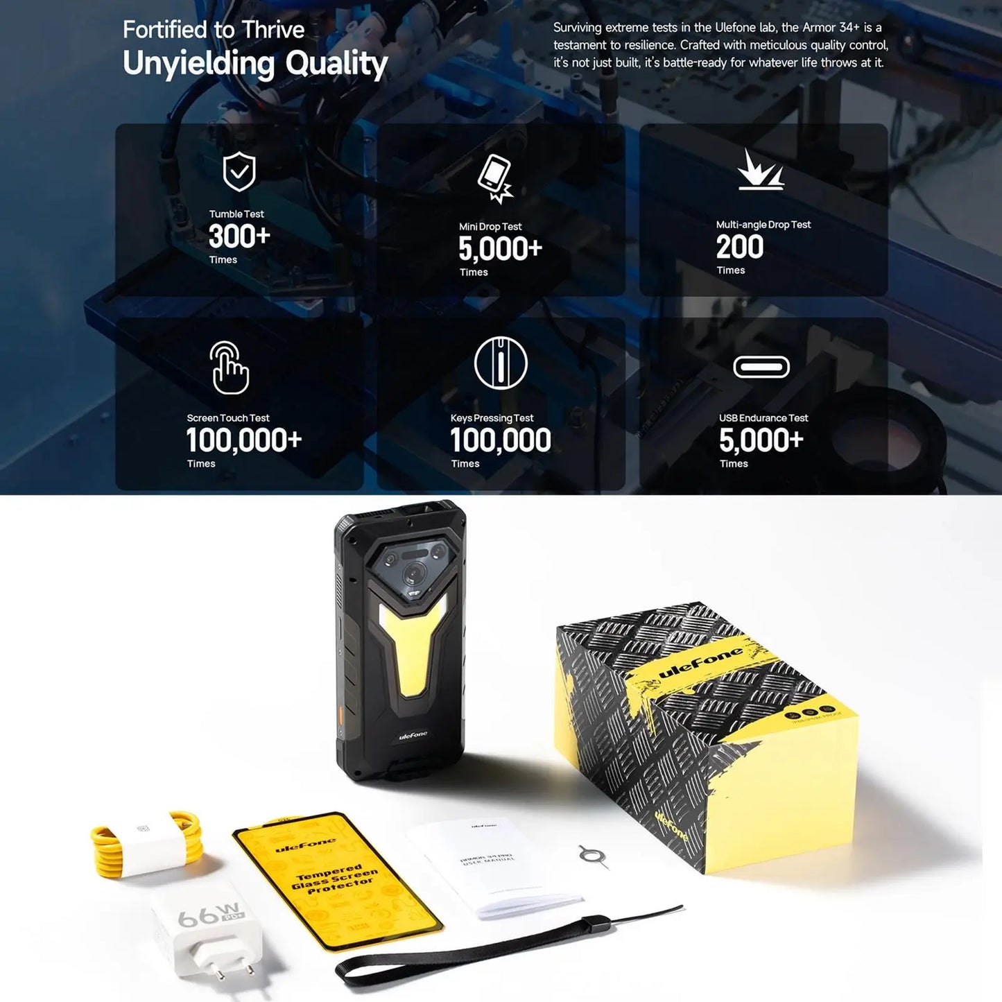 Ulefone Armor 34 Pro+5G AI Rugged Phone 32GB+512GB 25500mAh 6.95" Built-in Projector 120Hz Android 15 MTK 7300 NFC Smartphone