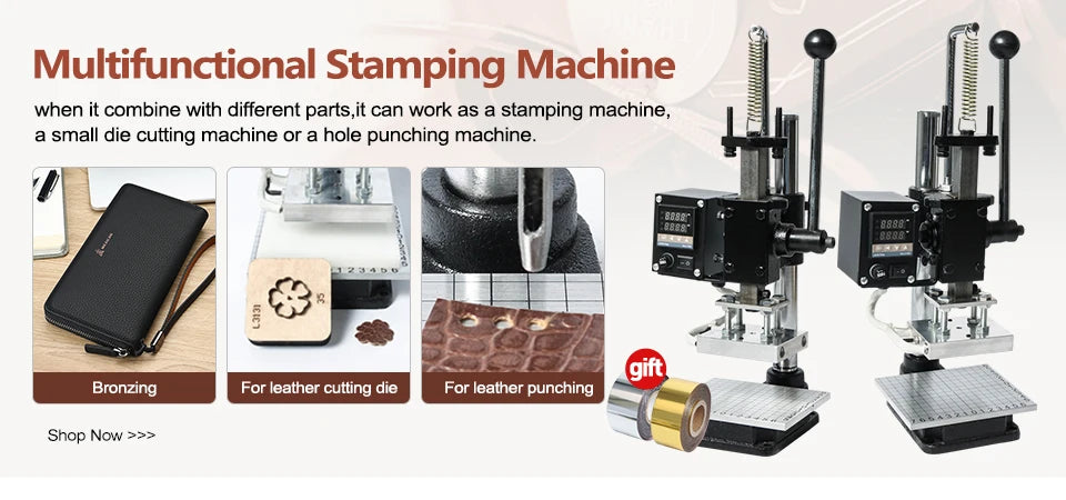 ZONESUN ZS110 Hot Foil Stamping Bronzing Embossing Machine Slideable Workbench Digital Leather PVC Paper Heat Press Machine