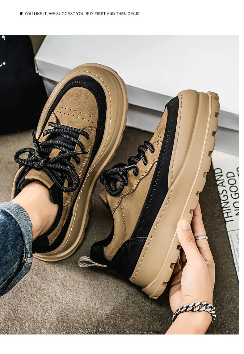 Loafers Casual Sneaker Thick Bottom Men's Sneakers Fashion Sports and Leisure Wear-resistant Shoes for Men Soft and Comfortable
