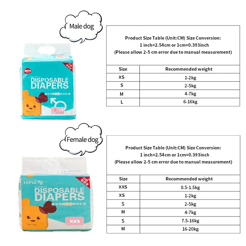 Super Absorption Female Dog Diaper Pet Menstrual Physiological Pants Leakproof Nappies Pants Breathable Puppy Short Dog Supplies