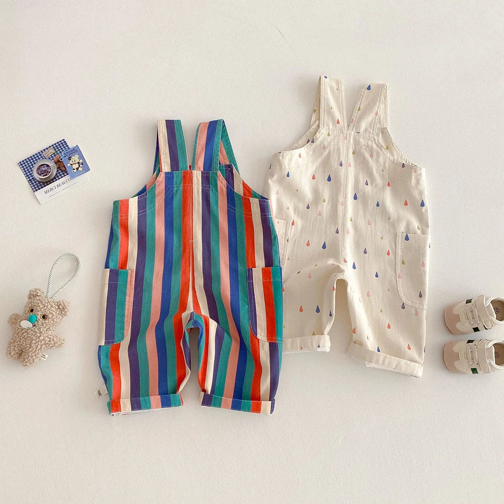 2025 New Season Colorful Striped Infant Kids' Suspender Pants Kids Overalls for Boys and Girls Bib Overalls 0 - 5 Years Old