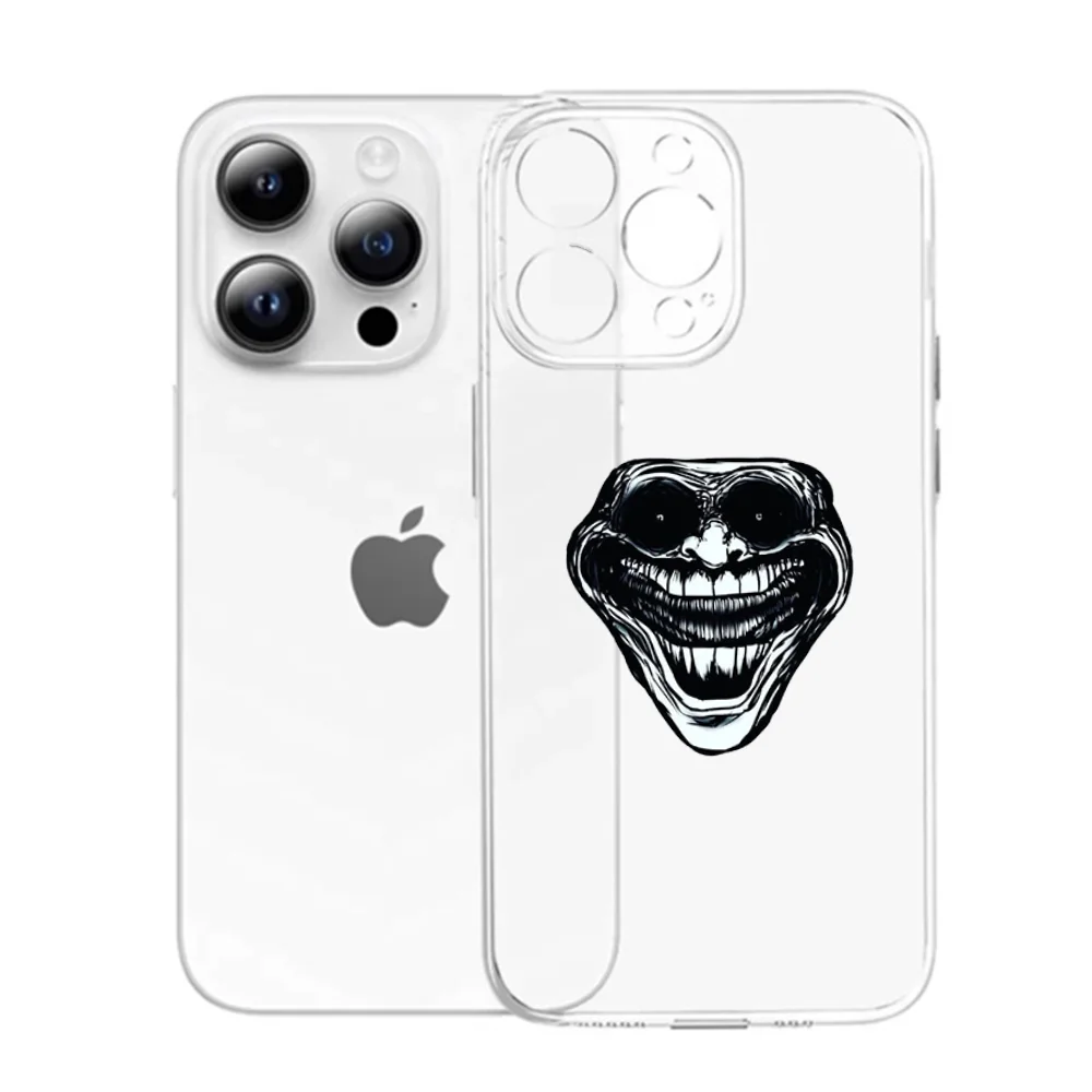 Funny T-Trollfaces Comics Memes Phone Case For iPhone 17 Air 16 e 15 14 13 12 11 Pro Max Plus Transparent Silicone Soft Cover