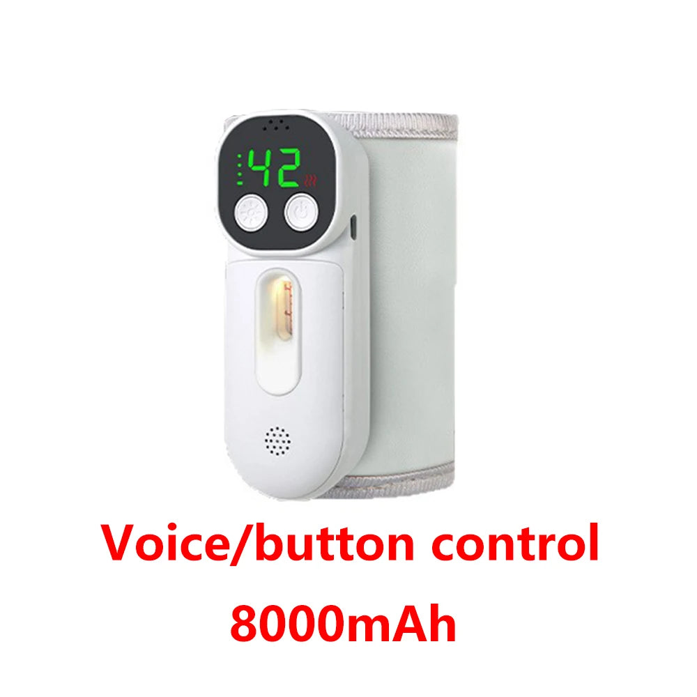 AiQUE Baby Milk Warmer USB Charging Mixer Portable Baby Bottle Warmer Stainless Steel ABS  Heat Up to 55℃ Cordless for Travel
