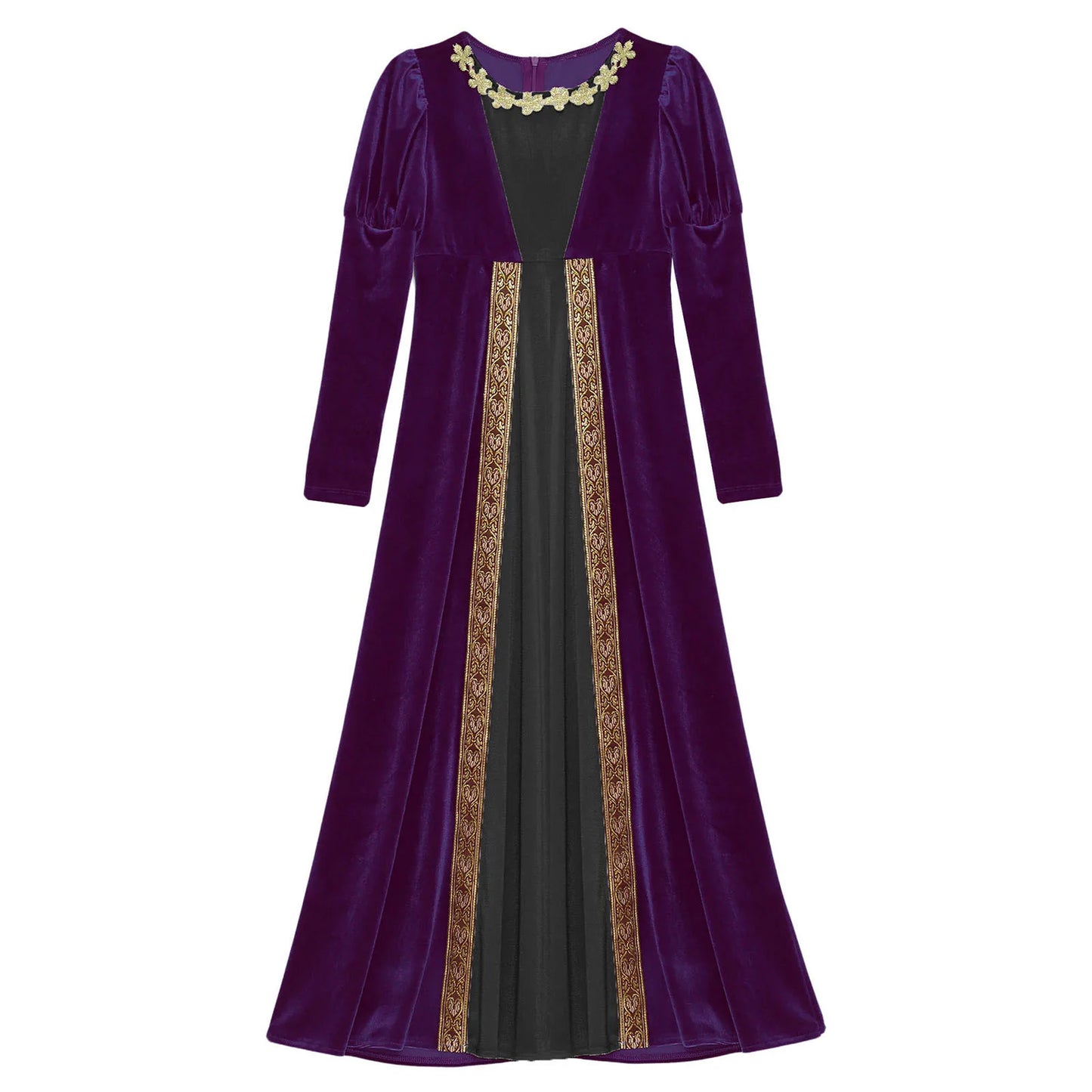 Children Girls Halloween Medieval Renaissance Vampire Cosplay Costume Ancient Roman Princess Dress Long Sleeve Retro Velvet Gown