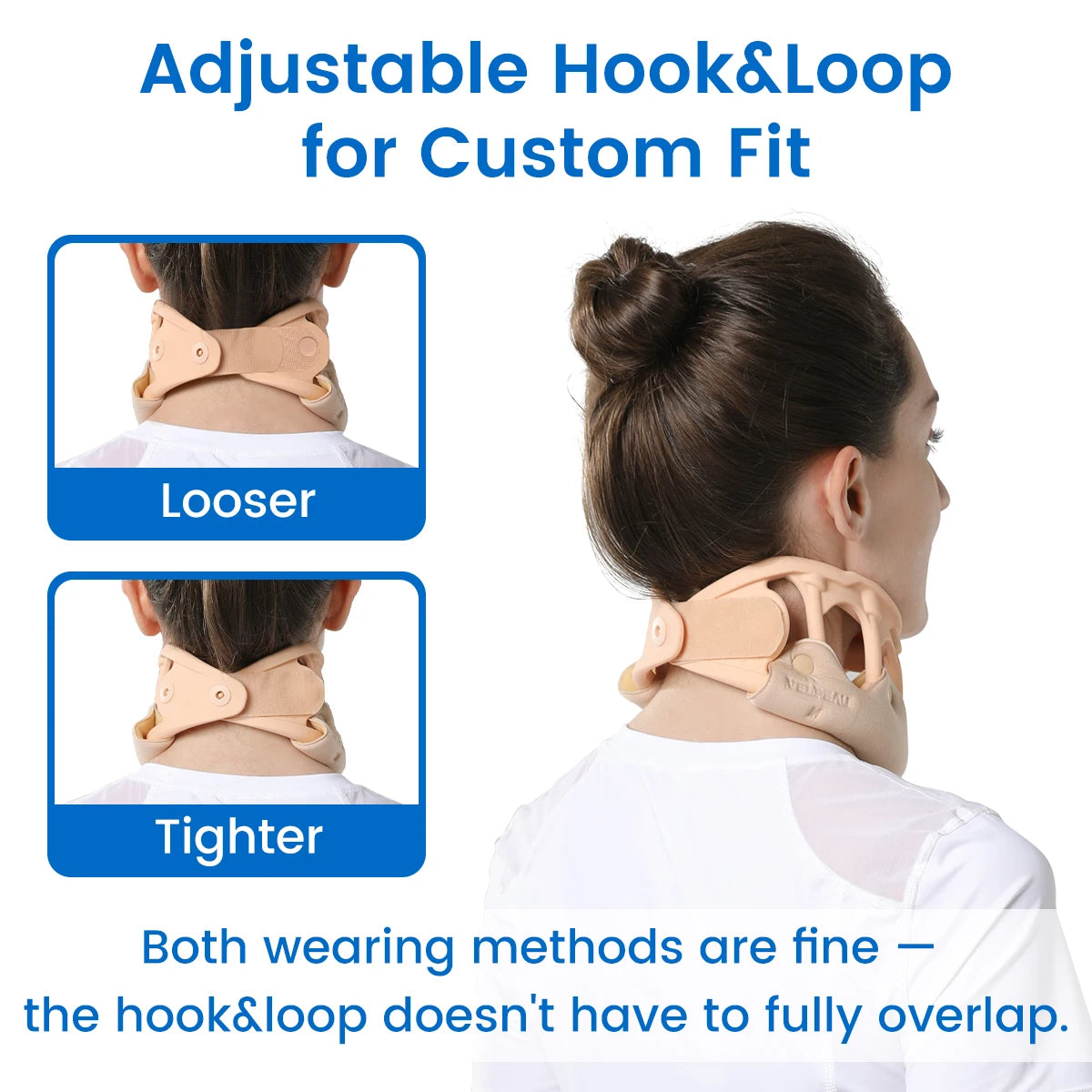 VELPEAU Silicone Neck Brace, Neck Support for Spine Pressure and Posture Correction, Cervical Collar Breathable & Waterproof
