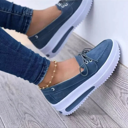 New Style Women Wedges Platform Sneakers Female Summer Lace-up Sport Shoes Ladies Comfort Casual Shoes Zapatillas Mujer 1712