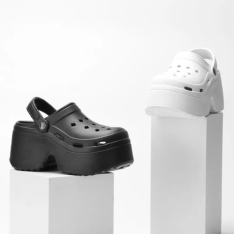 Women's Wedges Heel Sandals Summer 2026 Closed Toe Chunky Platform Sandalias Mujer Hollow Out Thick Sole Non-slip Slides Ladies