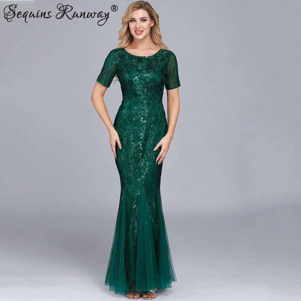 Sexy vintage Maxi Sequin cocktail Dress bridesmaid Prom Dresses for Women Casual Party Long sleeve club Bodycon Dress vestidos