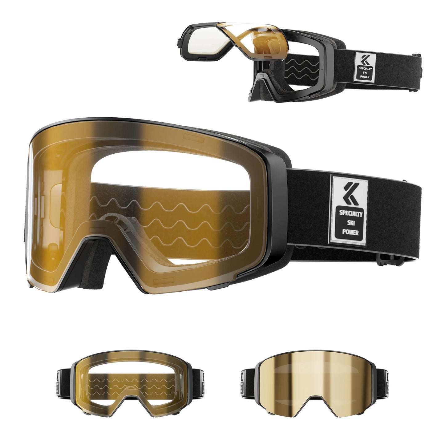 Kapvoe Photochromic Snow Goggles Ski Snowboard Anti-Fog Mask for Men Women Eyewear UV400 Protection Glasses Snowmobile Winter