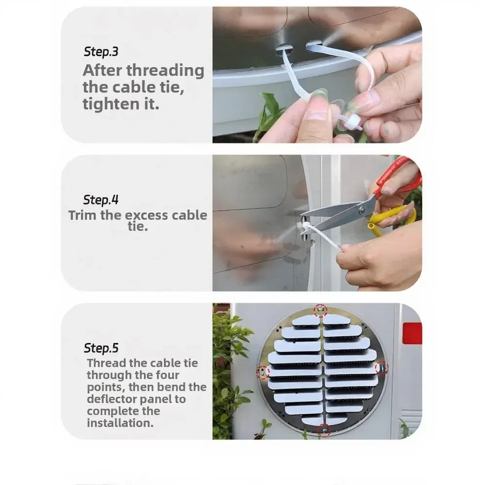 Stainless Steel AC Outdoor Air Guide Plate, No Drilling, Efficient Heat Dissipation, Fits Most Home AC Units