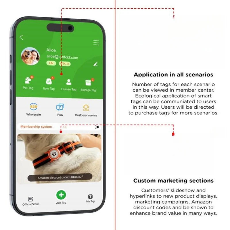 QR Code Dog Tag Multi-Language Smart ID Pendant Metal Key Ring Pet Badge Cat Collar Accessories Plaque for Pets Personalized